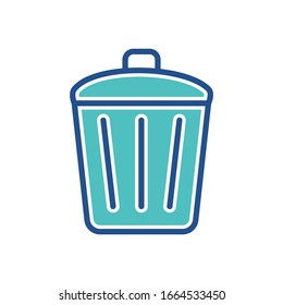 trash can icon design, flat style icon collection