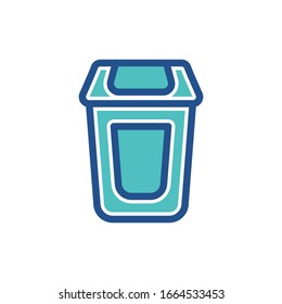 trash can icon design, flat style icon collection