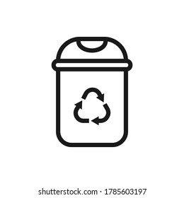 Trash can icon design line style isolated on white background. Vector illustration
