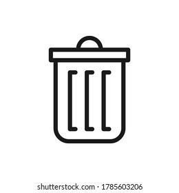Trash can icon design line style isolated on white background. Vector illustration