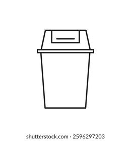 trash can icon design with line art style on white background