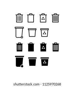 Trash Can Icon Design Vector Symbol Garbage Waste