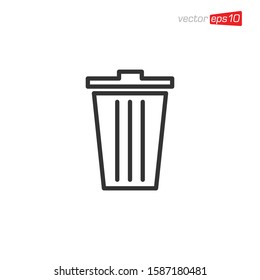 Trash Can Icon Design Vector