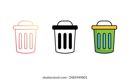 trash can icon design with white background stock illustration