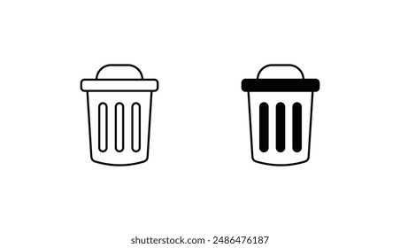 diseño de icono de cubo de basura con fondo blanco ilustración de stock