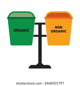 trash can icon, and its designation, simple vector design