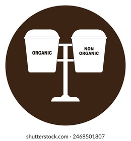 trash can icon, and its designation, simple vector design