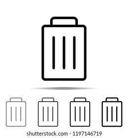 trash can icon in different shapes, thickness. Simple outline vector of web for UI and UX, website or mobile application