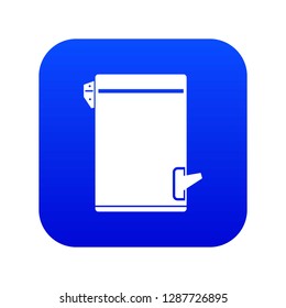 Trash can icon digital blue for any design isolated on white vector illustration