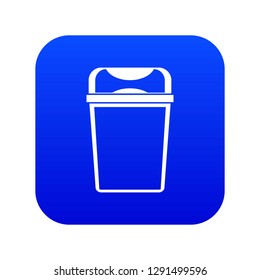 Trash can icon digital blue for any design isolated on white vector illustration