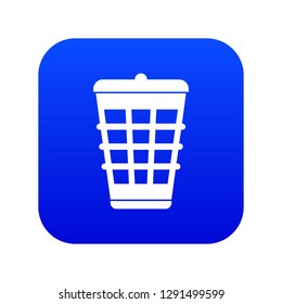 Trash can icon digital blue for any design isolated on white vector illustration