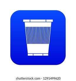 Trash can icon digital blue for any design isolated on white vector illustration