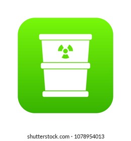 Trash can icon digital green for any design isolated on white vector illustration