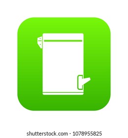 Trash can icon digital green for any design isolated on white vector illustration