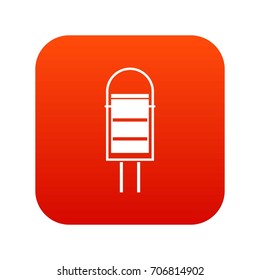 Trash can icon digital red for any design isolated on white vector illustration