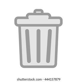 Trash can icon, dumpster symbol, garbage pictogram