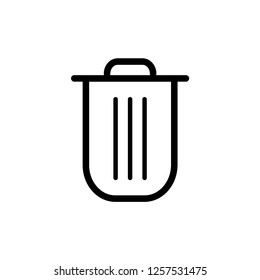 Trash Can Icon. Dustbin Vector Illustration. Garbage Basket Sign & Symbol. 
Delete Logo Template. EPS 10.