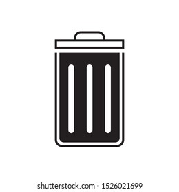 trash can icon flat design. vector illustration