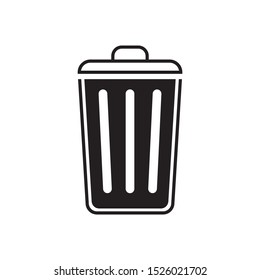 trash can icon flat design. vector illustration