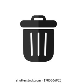 Trash can icon flat design isolated on white background. Vector illustration