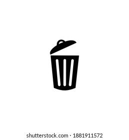 Trash Can Icon Flat Design