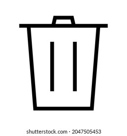 diseño plano del icono de la papelera - Icono en fondo blanco