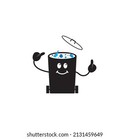 
trash can icon flat design template