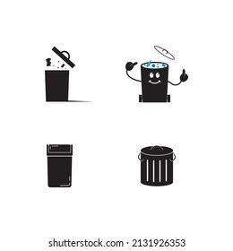 
trash can icon flat design template