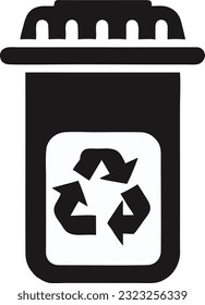 La papelera puede enarbolar el diseño plano. Reciclar señales, la basura puede hacer iconos en línea delgada para web y móvil. Ilustración del vector 12
