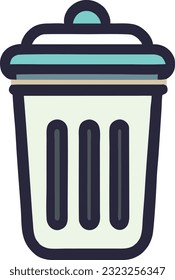 La papelera puede enarbolar el diseño plano. Reciclar señales, la basura puede hacer iconos en línea delgada para web y móvil. Ilustración del vector 