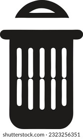 La papelera puede enarbolar el diseño plano. Reciclar señales, la basura puede hacer iconos en línea delgada para web y móvil. Ilustración de vector 3