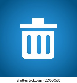 Trash can icon. Flat design style eps 10