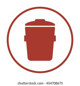 Trash can Icon. Flat design.