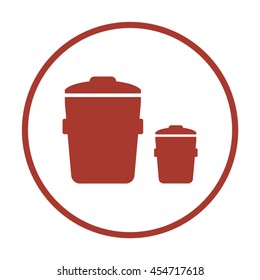 Trash can Icon. Flat design.