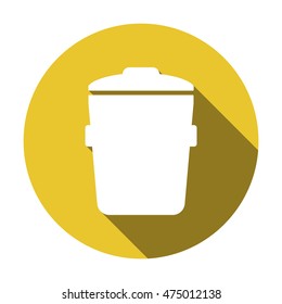 Trash can Icon. Flat design.
