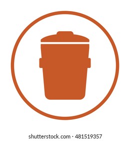 Trash can Icon. Flat design.