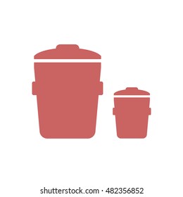 Trash can Icon. Flat design.