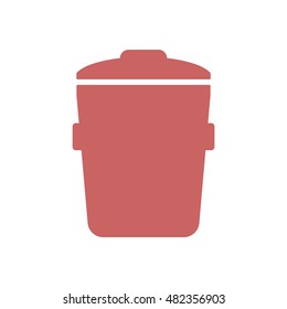 Trash can Icon. Flat design.