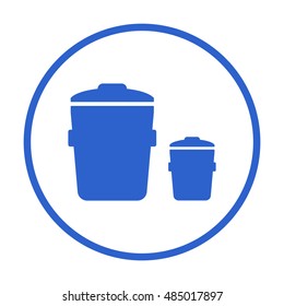Trash can Icon. Flat design.