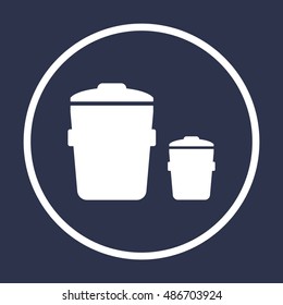 Trash can Icon. Flat design.
