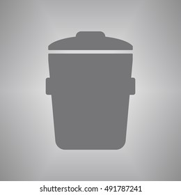 Trash can Icon. Flat design.
