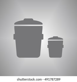 Trash can Icon. Flat design.