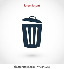 Trash can icon, flat design best vector icon