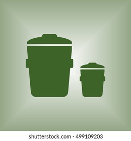 Trash can Icon. Flat design.