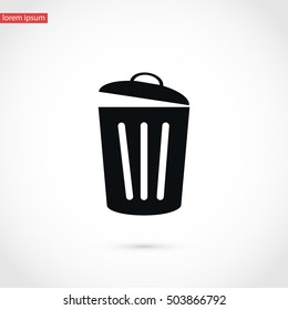 Trash can icon, flat design best vector icon