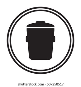 Trash can Icon. Flat design.