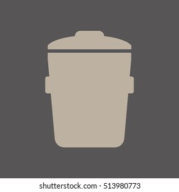 Trash can Icon. Flat design.