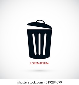 Trash can icon, flat design best vector icon