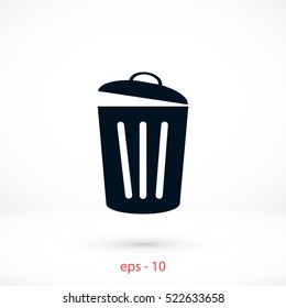 Trash can icon, flat design best vector icon