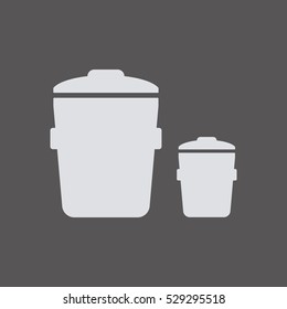 Trash can Icon. Flat design.